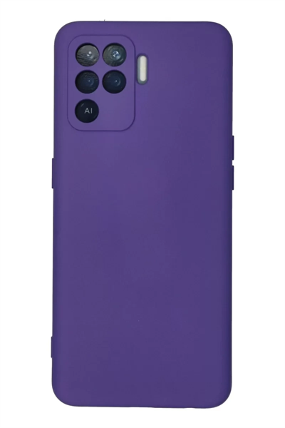 Reno 5 Lite Kılıf Nano içi Kadife Silikon - Mor