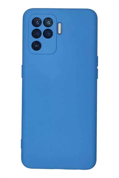 Reno 5 Lite Kılıf Nano içi Kadife Silikon - Mavi