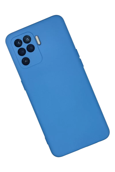 Reno 5 Lite Kılıf Nano içi Kadife Silikon - Mavi