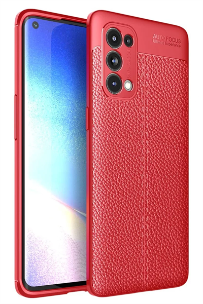 Reno 5 Pro Kılıf Auto Focus Kapak - Kırmızı