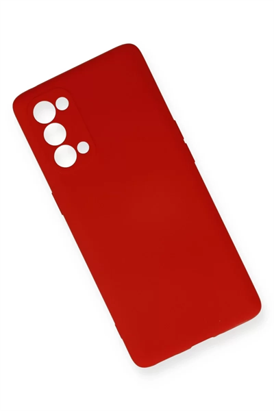 Reno 5 Pro Kılıf Nano içi Kadife Silikon - Kırmızı