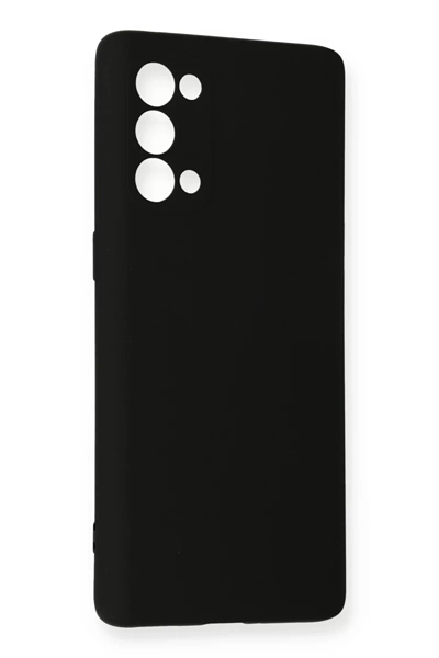 Reno 5 Pro Kılıf Nano içi Kadife Silikon - Siyah