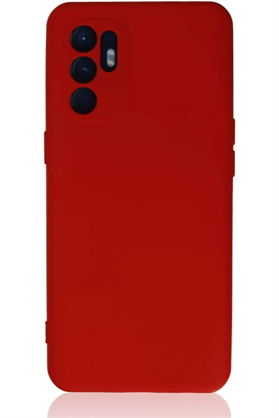 Reno 6 Kılıf Nano içi Kadife Silikon - Kırmızı