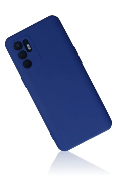 Reno 6 Kılıf Nano içi Kadife Silikon - Mavi