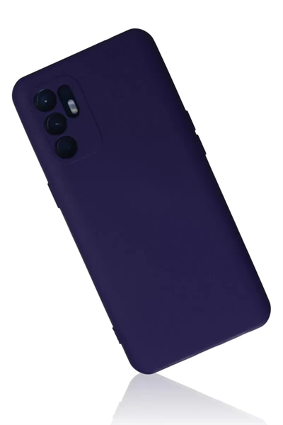 Reno 6 Kılıf Nano içi Kadife Silikon - Mor