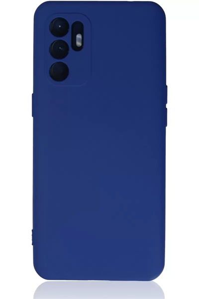 Reno 6 Kılıf Nano içi Kadife Silikon - Mavi