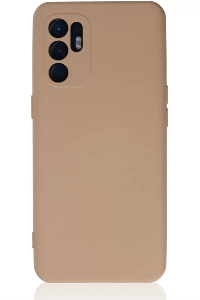 Reno 6 Kılıf Nano içi Kadife Silikon - Pudra