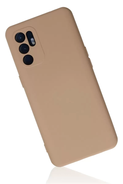 Reno 6 Kılıf Nano içi Kadife Silikon - Pudra