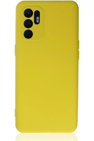 Reno 6 Kılıf Nano içi Kadife Silikon - Sarı1