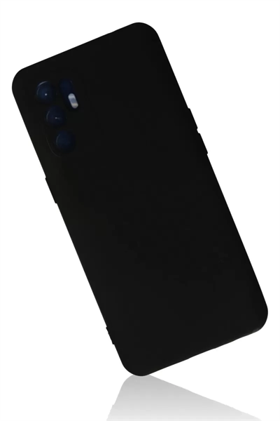 Reno 6 Kılıf Nano içi Kadife Silikon - Siyah