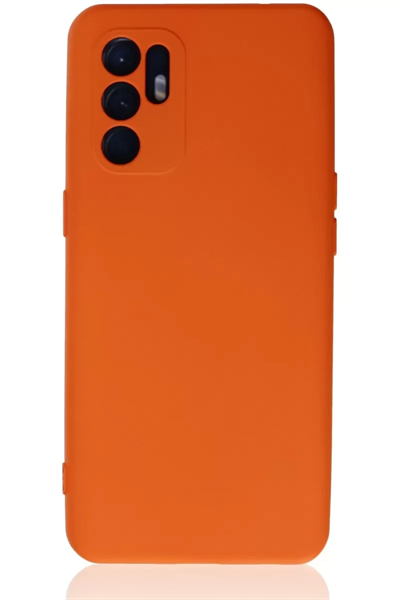 Reno 6 Kılıf Nano içi Kadife Silikon - Turuncu