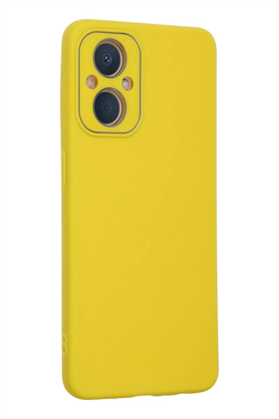 Reno 7 Lite Kılıf Lansman Glass Kapak - Sarı