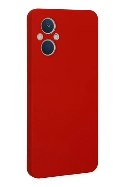 Reno 7 Lite Kılıf Nano içi Kadife Silikon - Kırmızı
