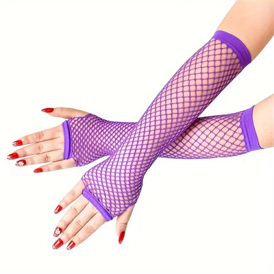 Retro Mor File Parmaksız Eldiven 26 cm