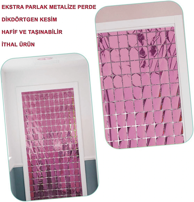 Rose Gold Disko Dikdörtgen Kesim Kapı Perdesi