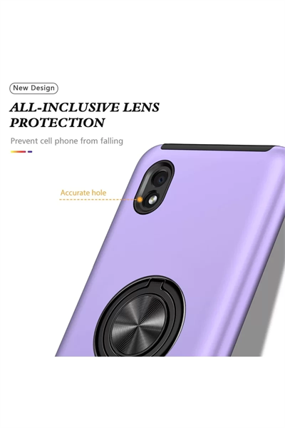Samsung Galaxy A01 Core Kılıf Elit Yüzüklü Kapak - Mor