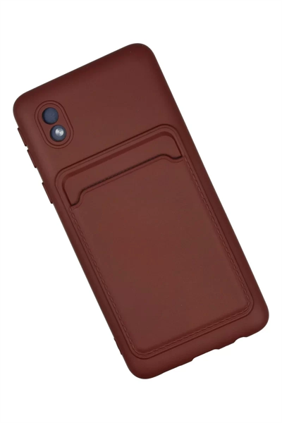Samsung Galaxy A01 Core Kılıf Kelvin Kartvizitli Silikon - Bordo