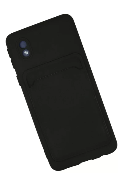 Samsung Galaxy A01 Core Kılıf Kelvin Kartvizitli Silikon - Siyah