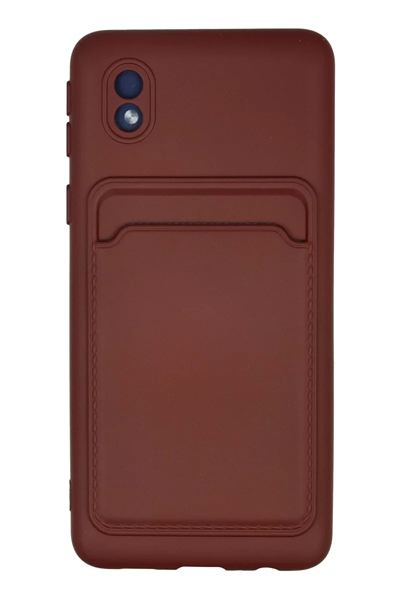 Samsung Galaxy A01 Core Kılıf Kelvin Kartvizitli Silikon - Bordo