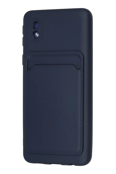Samsung Galaxy A01 Core Kılıf Kelvin Kartvizitli Silikon - Lacivert