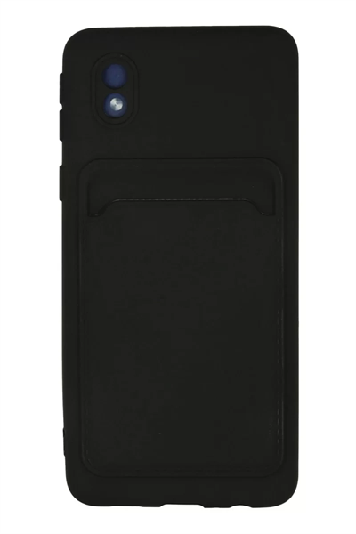 Samsung Galaxy A01 Core Kılıf Kelvin Kartvizitli Silikon - Siyah
