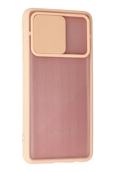 Samsung Galaxy A01 Core Kılıf Palm Buzlu Kamera Sürgülü Silikon - Pembe