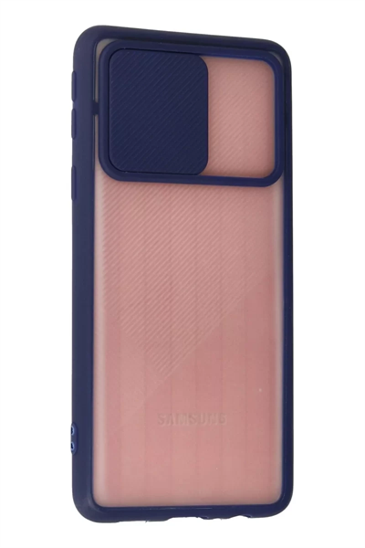 Samsung Galaxy A01 Core Kılıf Palm Buzlu Kamera Sürgülü Silikon - Lacivert