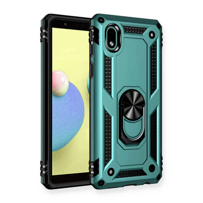 Samsung Galaxy A01 Core Kılıf Sofya Yüzüklü Silikon Kapak - Yeşil