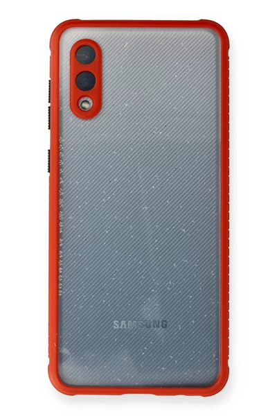 Samsung Galaxy A02 Kılıf Miami Şeffaf Silikon - Kırmızı