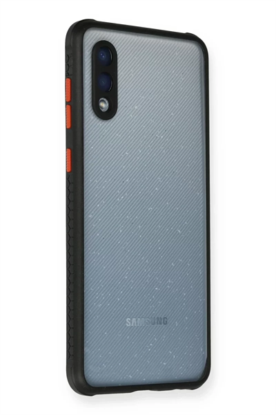 Samsung Galaxy A02 Kılıf Miami Şeffaf Silikon - Siyah