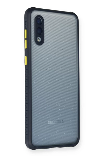 Samsung Galaxy A02 Kılıf Miami Şeffaf Silikon - Lacivert