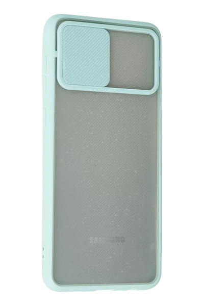 Samsung Galaxy A02 Kılıf Palm Buzlu Kamera Sürgülü Silikon - Turkuaz