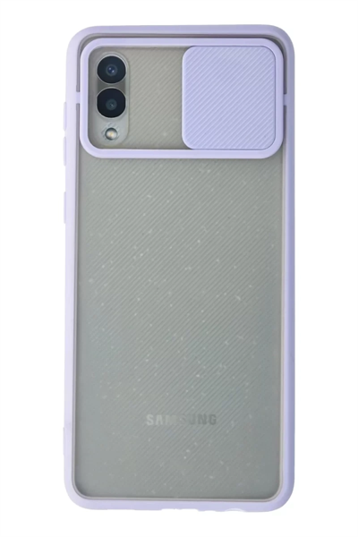 Samsung Galaxy A02 Kılıf Palm Buzlu Kamera Sürgülü Silikon - Lila