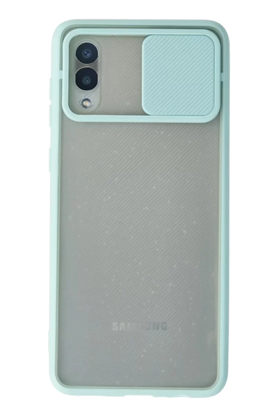 Samsung Galaxy A02 Kılıf Palm Buzlu Kamera Sürgülü Silikon - Turkuaz