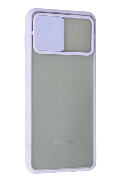 Samsung Galaxy A02 Kılıf Palm Buzlu Kamera Sürgülü Silikon - Lila