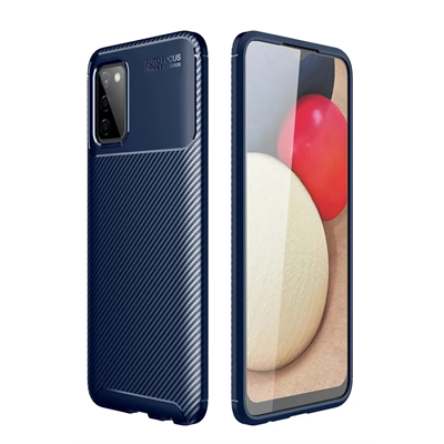 Samsung Galaxy A02S Kılıf Auto Focus Karbon Kapak - Lacivert