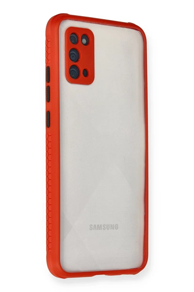 Samsung Galaxy A02S Kılıf Miami Şeffaf Silikon - Kırmızı