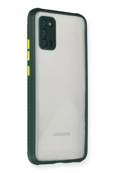 Samsung Galaxy A02S Kılıf Miami Şeffaf Silikon - Koyu Yeşil