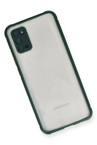 Samsung Galaxy A02S Kılıf Miami Şeffaf Silikon - Koyu Yeşil