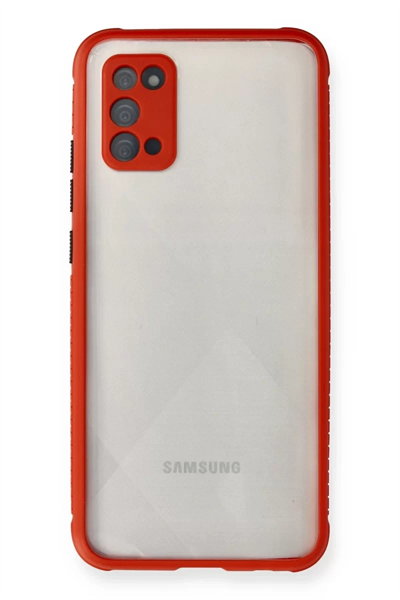 Samsung Galaxy A02S Kılıf Miami Şeffaf Silikon - Kırmızı