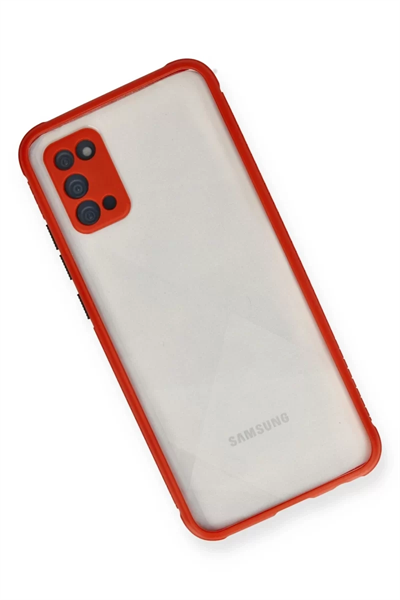 Samsung Galaxy A02S Kılıf Miami Şeffaf Silikon - Kırmızı