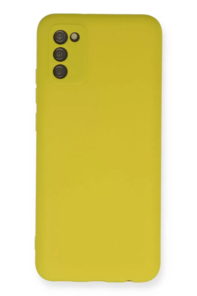 Samsung Galaxy A02S Kılıf Nano içi Kadife Silikon - Sarı