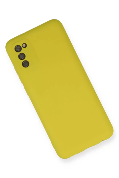 Samsung Galaxy A02S Kılıf Nano içi Kadife Silikon - Sarı