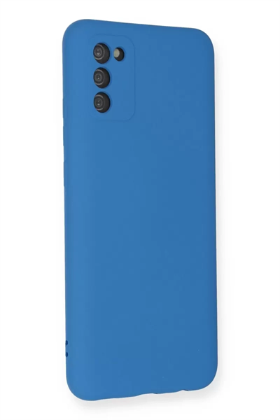 Samsung Galaxy A02S Kılıf Nano içi Kadife Silikon - Mavi