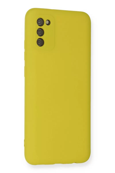 Samsung Galaxy A02S Kılıf Nano içi Kadife Silikon - Sarı