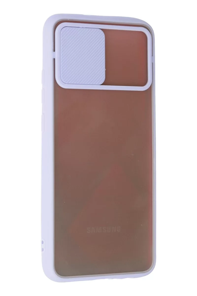 Samsung Galaxy A02S Kılıf Palm Buzlu Kamera Sürgülü Silikon - Lila