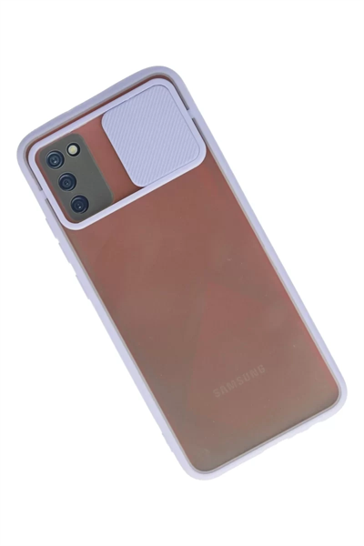 Samsung Galaxy A02S Kılıf Palm Buzlu Kamera Sürgülü Silikon - Lila