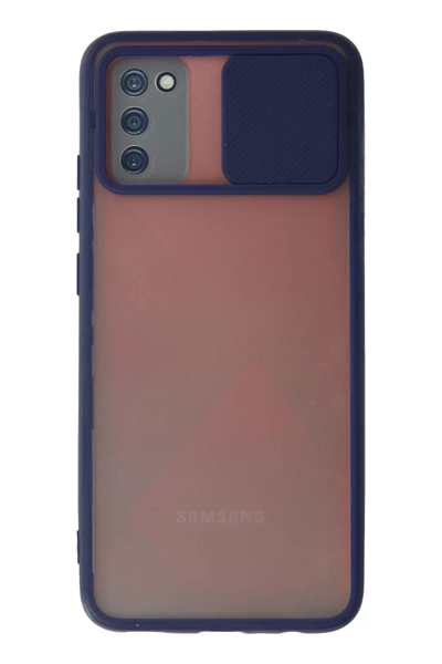 Samsung Galaxy A02S Kılıf Palm Buzlu Kamera Sürgülü Silikon - Lacivert