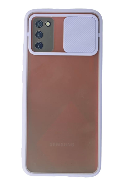 Samsung Galaxy A02S Kılıf Palm Buzlu Kamera Sürgülü Silikon - Lila