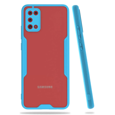 Samsung Galaxy A02S Kılıf Platin Silikon - Mavi